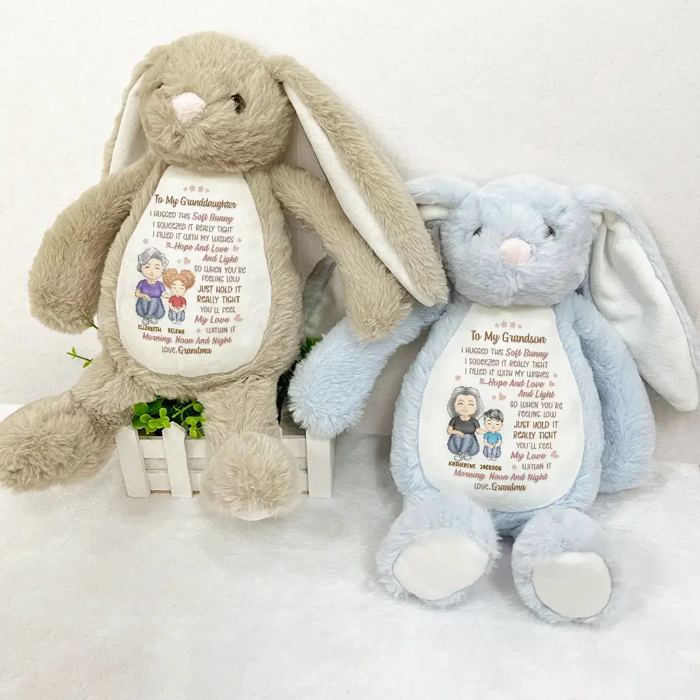 Personalized Plush Bunny for Granddaughter, Grandma's Wishes Message, Sweet Unique Gift for Comfort & Love - Image 3