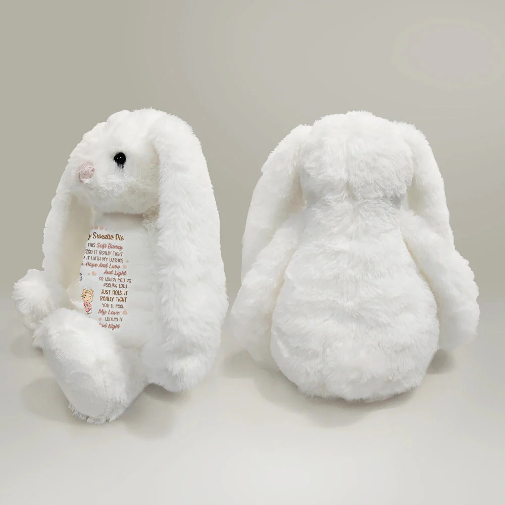 Personalized Plush Bunny for Granddaughter, Grandma's Wishes Message, Sweet Unique Gift for Comfort & Love - Image 5