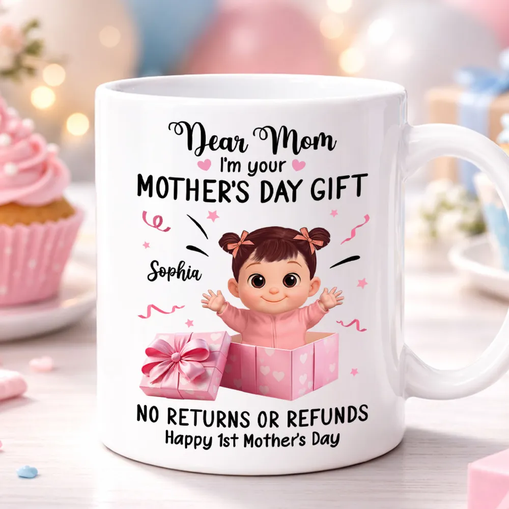 Personalized Ceramic Mug, Dear Mom I'm Your Mother's Day Gift Cute Baby in Gift Box, Unique Funny Gift for Mom - Image 3