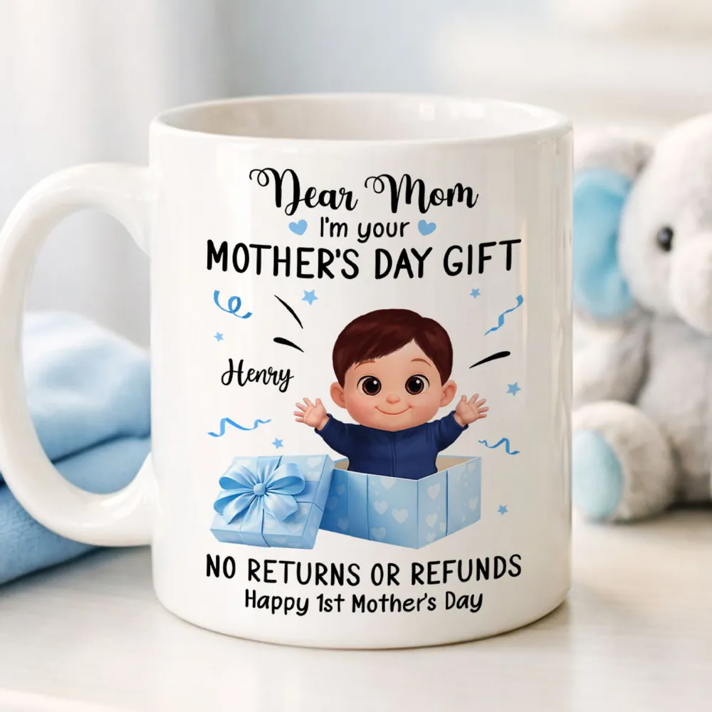 Personalized Ceramic Mug, Dear Mom I'm Your Mother's Day Gift Cute Baby in Gift Box, Unique Funny Gift for Mom - Image 4