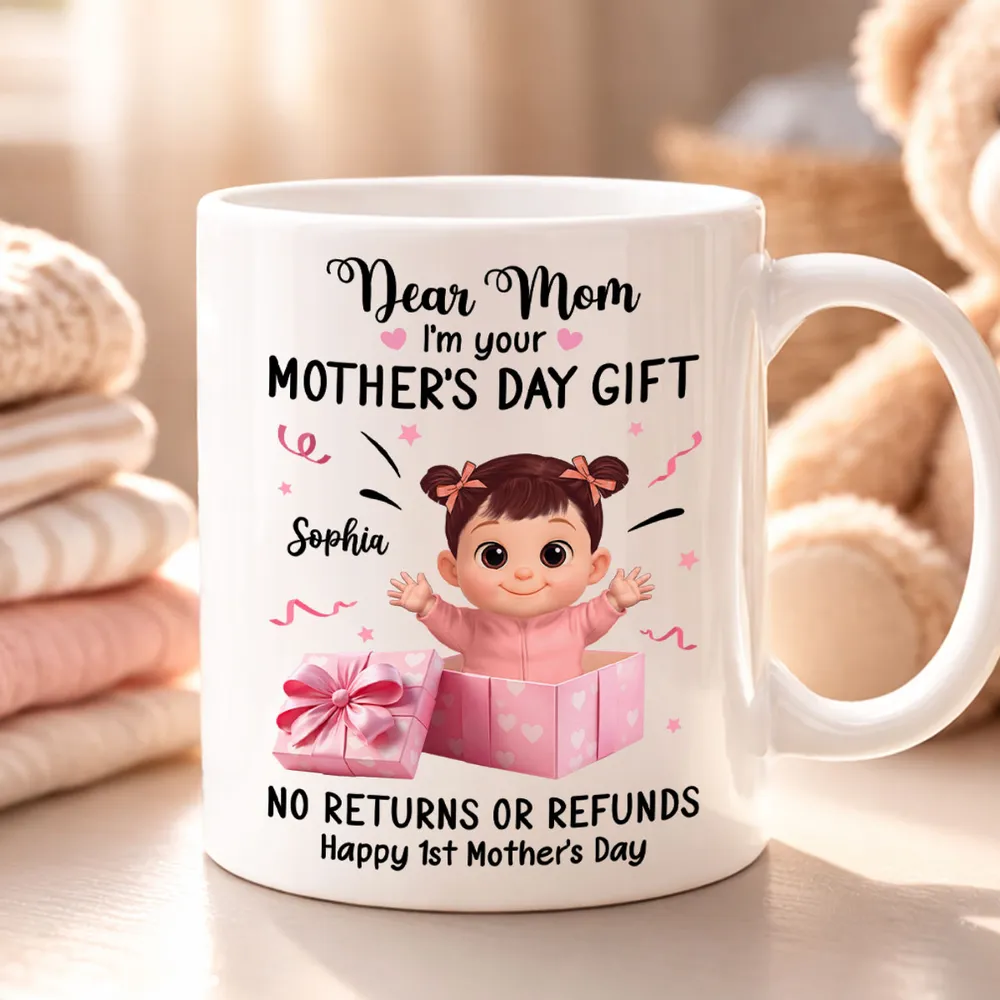 Personalized Ceramic Mug, Dear Mom I'm Your Mother's Day Gift Cute Baby in Gift Box, Unique Funny Gift for Mom - Image 5