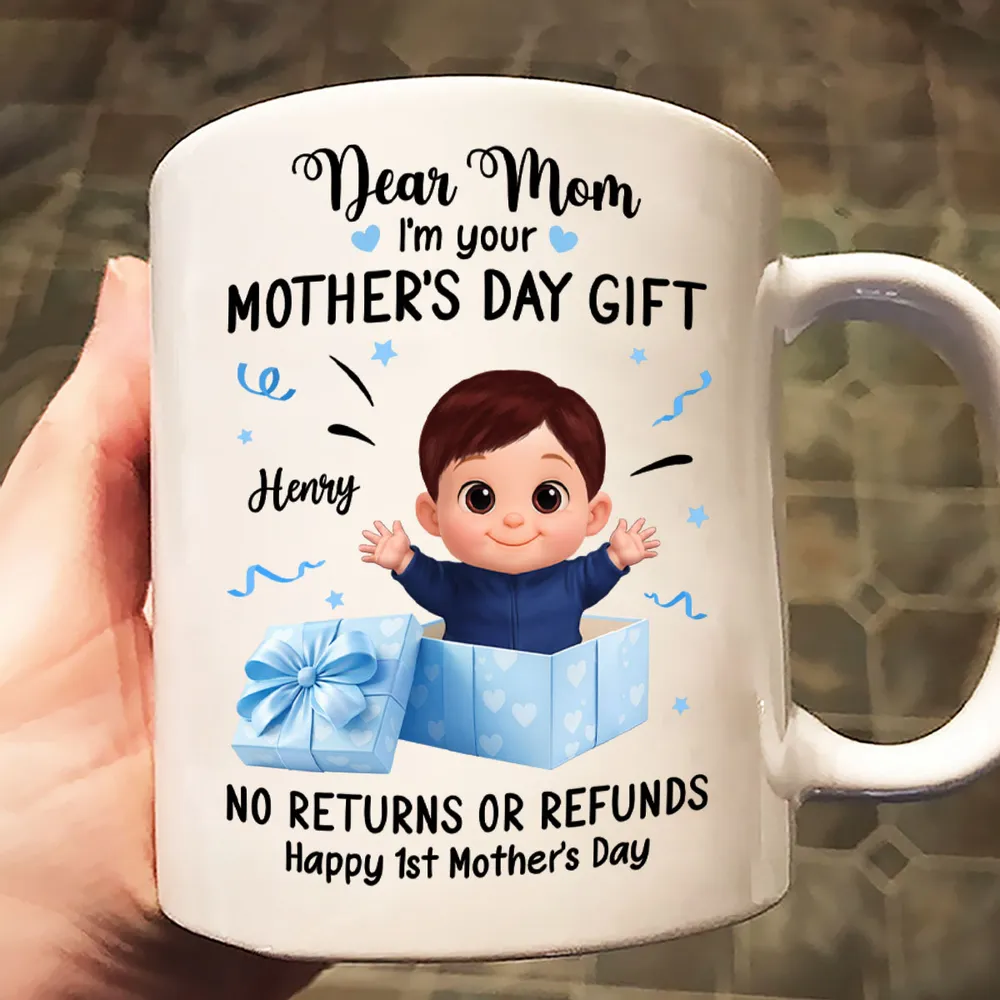 Personalized Ceramic Mug, Dear Mom I'm Your Mother's Day Gift Cute Baby in Gift Box, Unique Funny Gift for Mom - Image 6