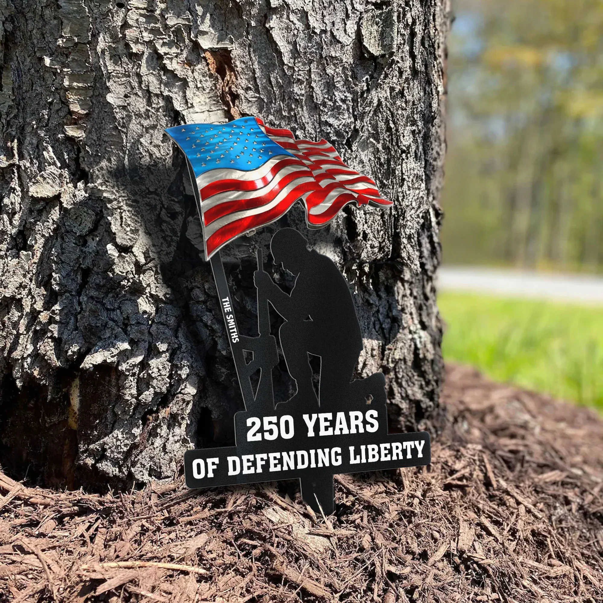 250 Years Of Defending Liberty Personalized Metal Garden Stake - Proud Patriotic Yard Tribute Gift - Image 4
