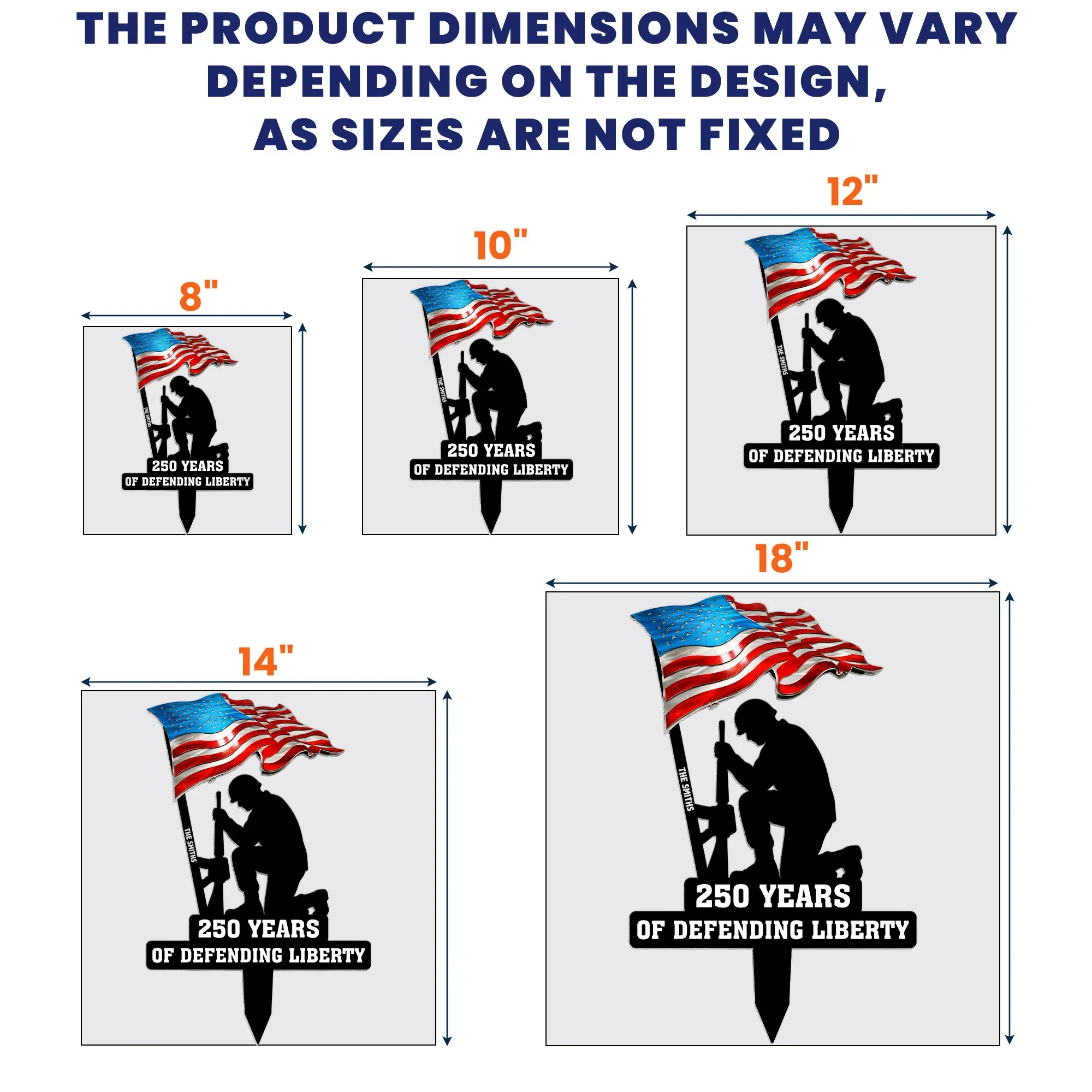 250 Years Of Defending Liberty Personalized Metal Garden Stake - Proud Patriotic Yard Tribute Gift - Image 7