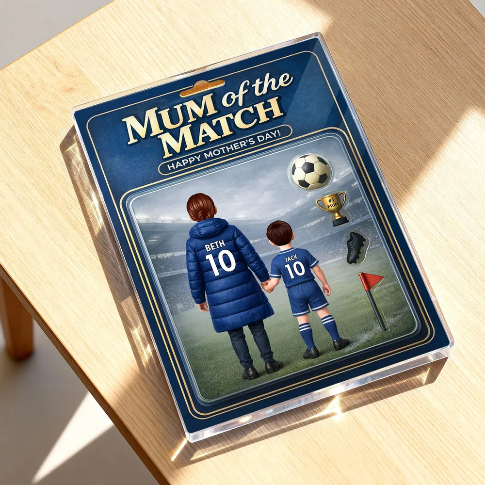 Personalized Rectangle Acrylic Block Plaque Mum of the Match Soccer Mom and Kid Holding Hands Stadium Scene Unique Mother's Day Gift - Image 8
