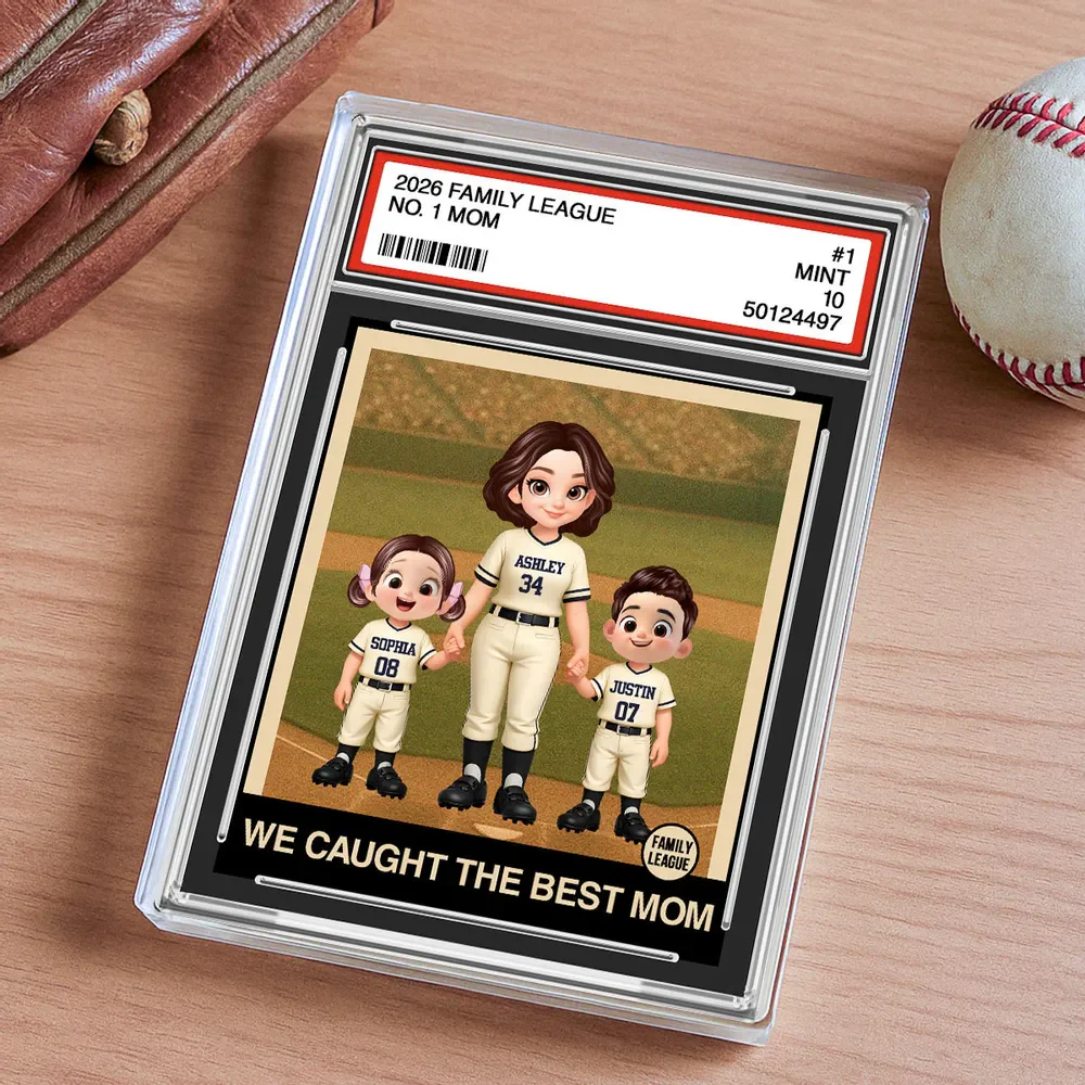 Personalized Baseball Mom Trading Card Rectangle Acrylic Block Plaque - Dugout Family Keepsake, Unique Gift for Mom - Image 6
