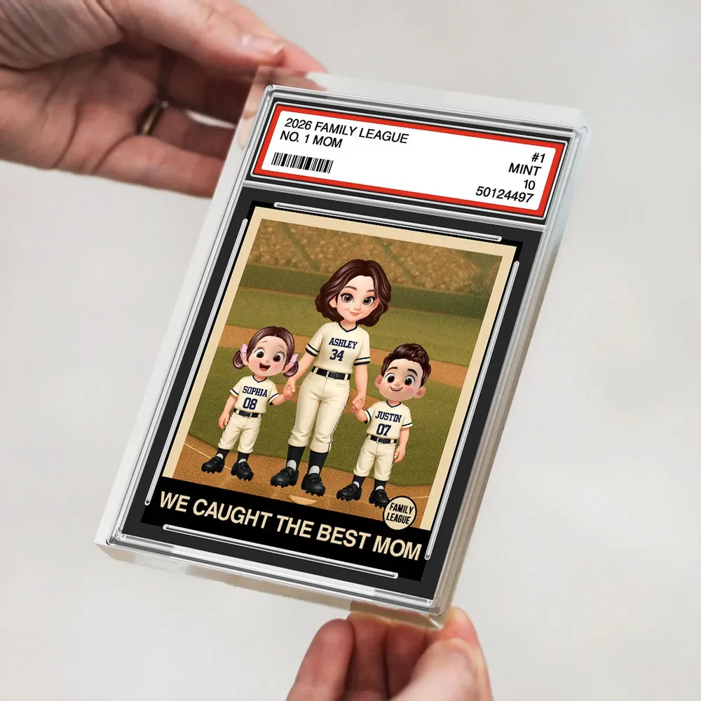 Personalized Baseball Mom Trading Card Rectangle Acrylic Block Plaque - Dugout Family Keepsake, Unique Gift for Mom - Image 7