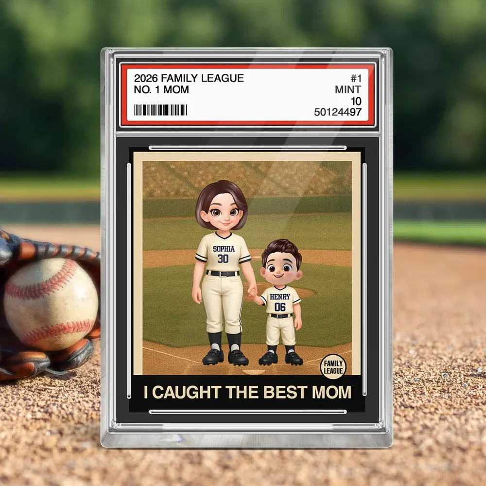 Personalized Baseball Mom Trading Card Rectangle Acrylic Block Plaque - Dugout Family Keepsake, Unique Gift for Mom - Image 8