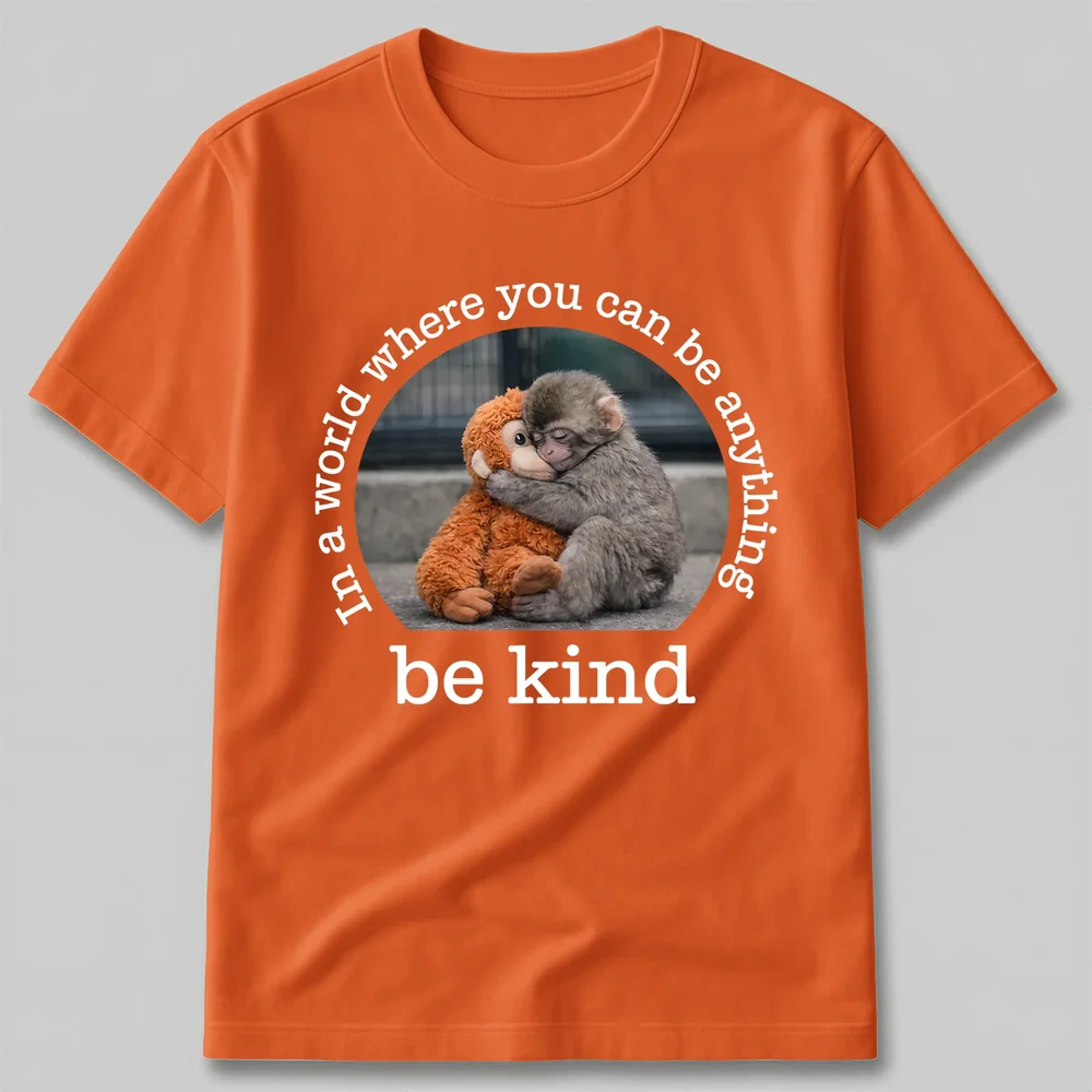 Team Punch Classic Tee Funny Baby Monkey Dragging Plush Shirt - Unique Creative Gift for Animal Lovers - Image 5