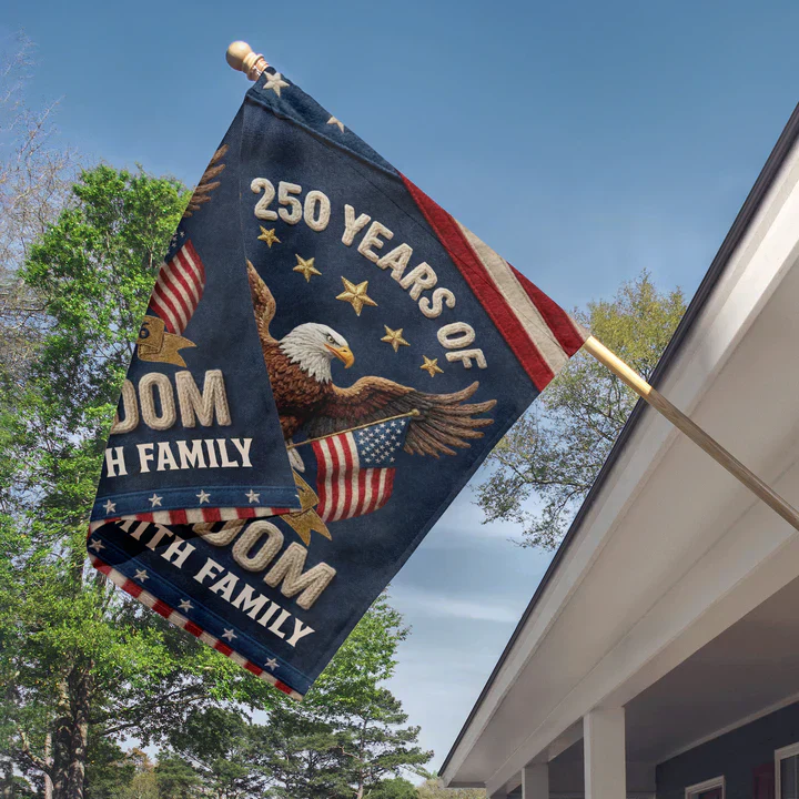 Personalized Garden Flag USA 250th Anniversary Eagle Design for Outdoor Display, Unique Patriotic Gift for Family - Image 3