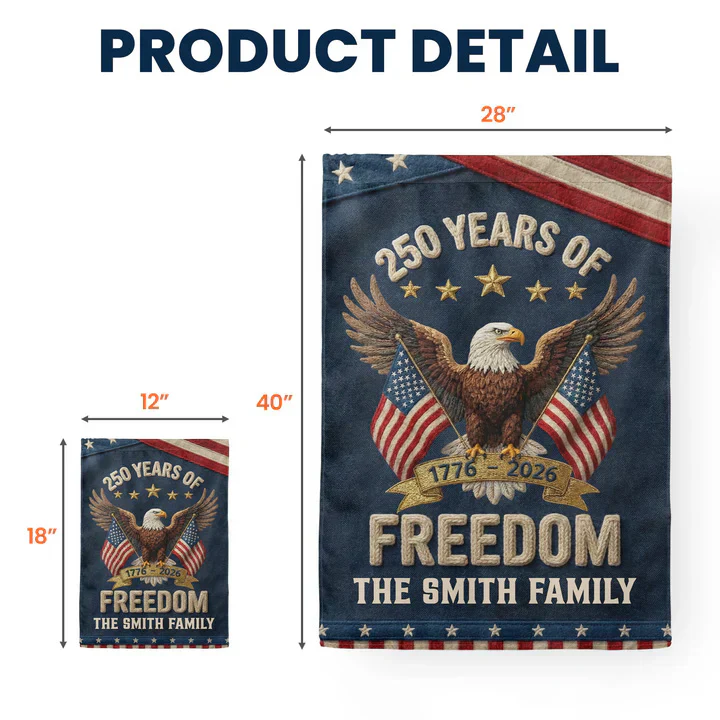 Personalized Garden Flag USA 250th Anniversary Eagle Design for Outdoor Display, Unique Patriotic Gift for Family - Image 7