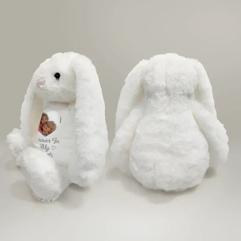 Personalized Plush Bunny with Custom Photo and 'I'm Always With You' Message - Unique Memorial Gift - Image 4