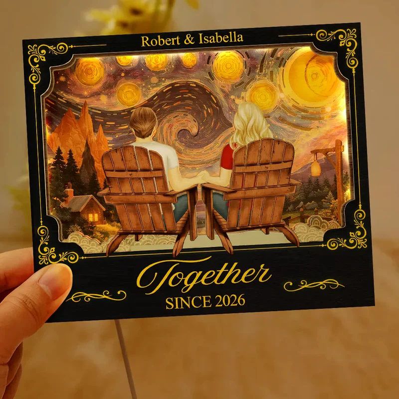 2-Layer Wooden LED Plaque Custom Printing 'My Favorite Place Is Next To You' Cozy Warm Light Couple Keepsake Gift - Image 6