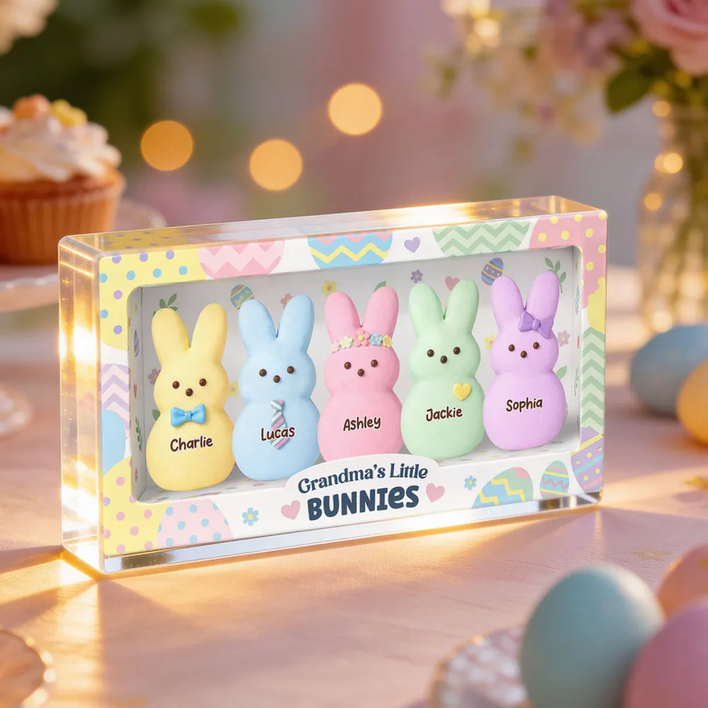 Personalized Shaped Acrylic Block Plaque Grandma's Little Bunnies Easter Shelf Decor, Unique Gift for Grandma - Image 7
