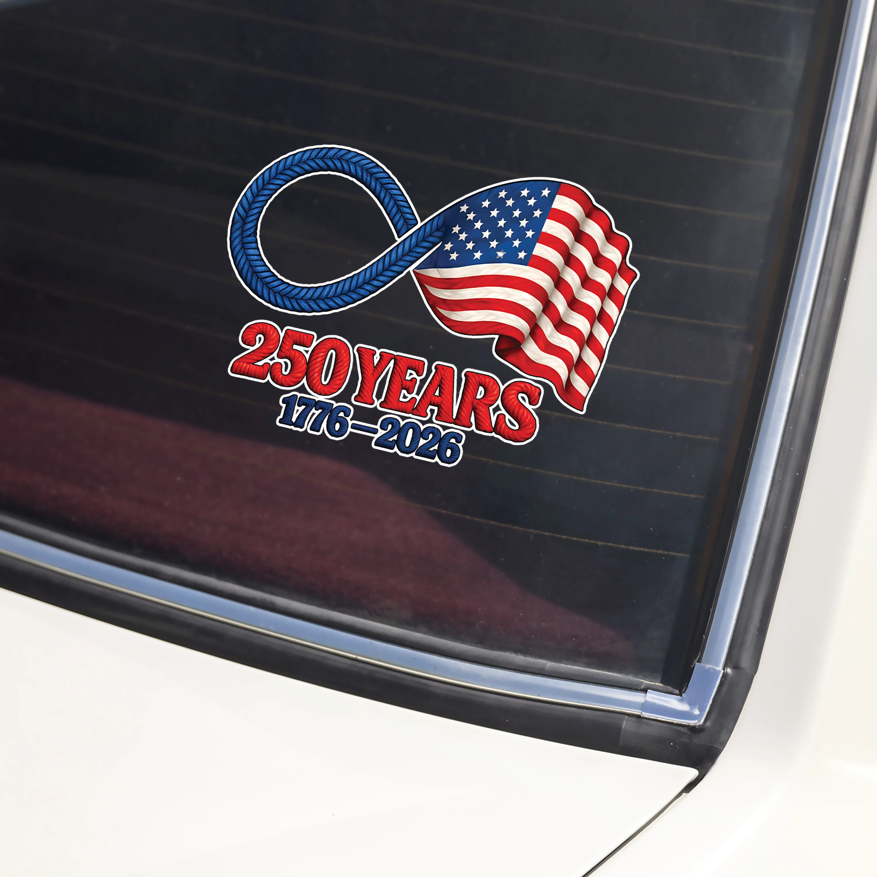 Personalized Sticker Decal 250 Years Infinity American Flag for Car Window or Laptop, Bold Patriotic Look, Unique Gift - Image 4