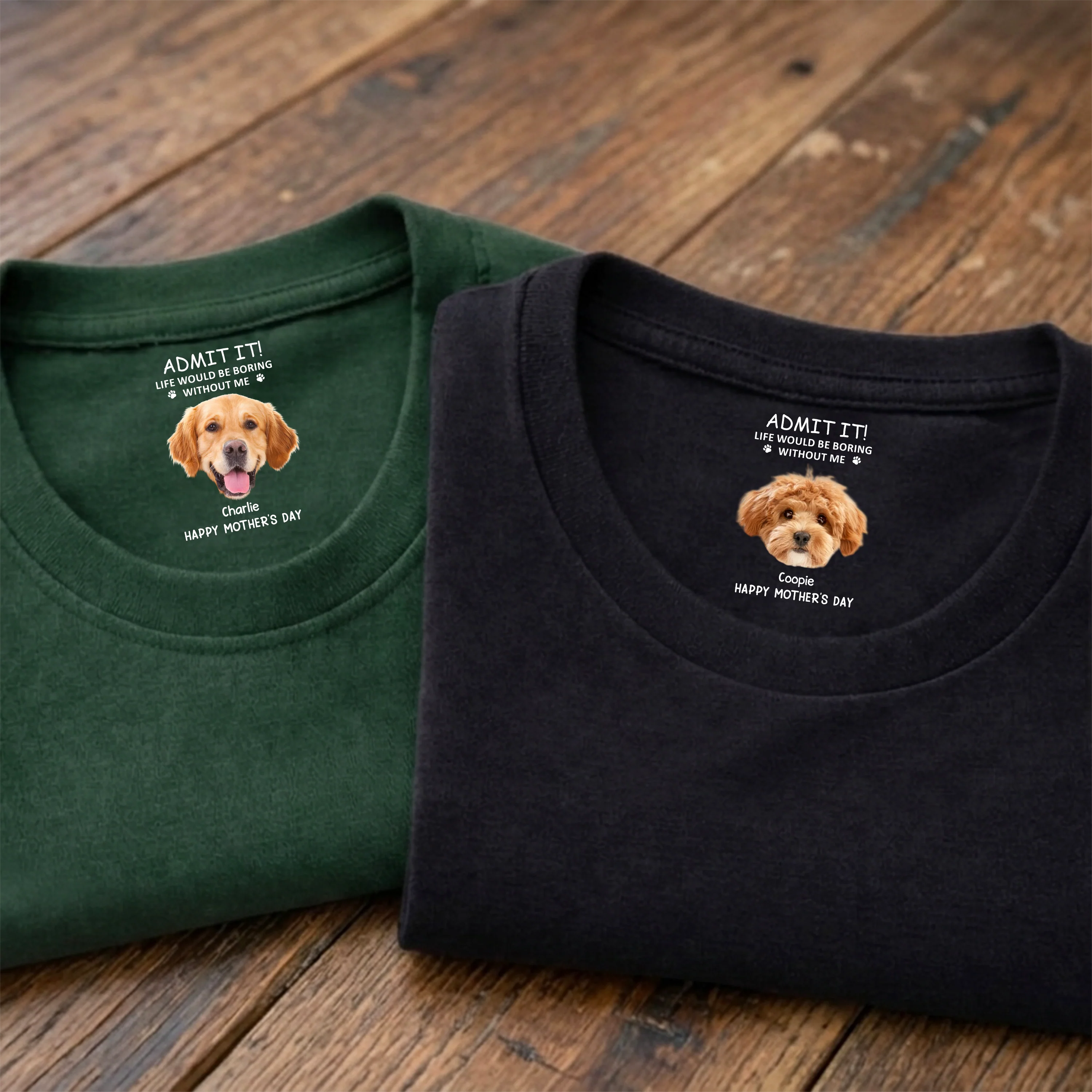 Personalized Dog Photo Classic Tee With Funny Quote For Dog Moms, Unique Mother's Day Gift - Image 6