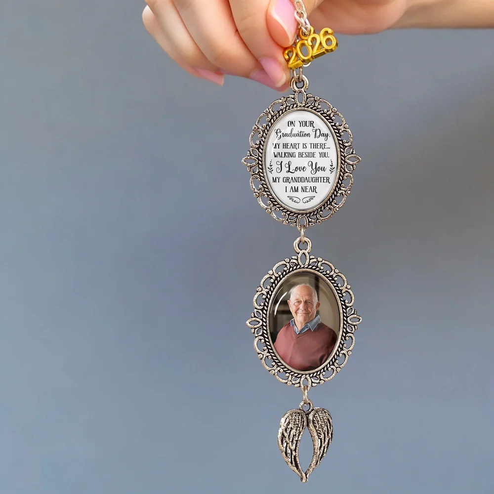 Personalized Stainless Steel Tassel Charm Graduation Gift with Photo Keepsake and 'On Your Graduation Day' Message - Image 2