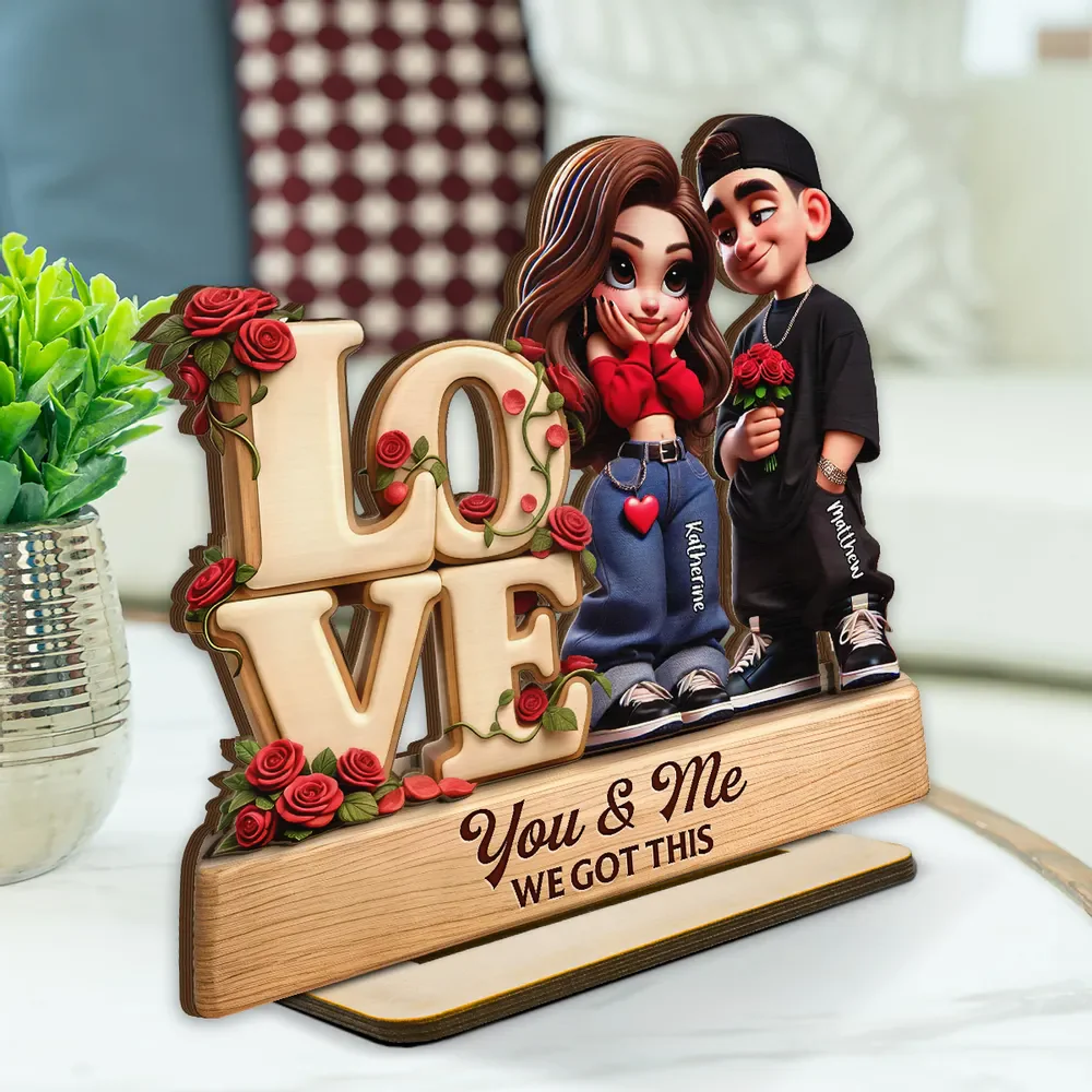 You & Me We Got This 2-Layer Wooden Plaque, Personalized Romantic Couple Decor for Bedroom or Living Room, Unique Gift - Image 6
