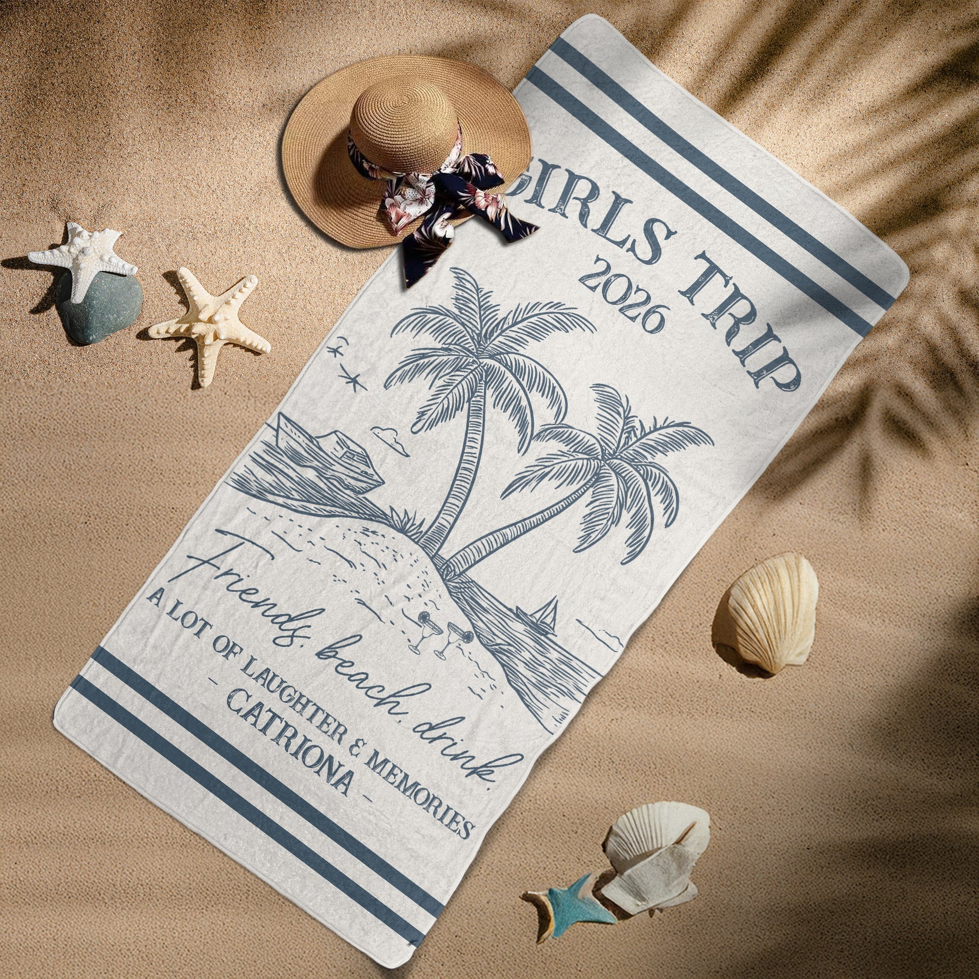 Personalized Beach Towel, Sun Sand Chill Coastal Design, A Unique Custom Gift for Family or Friends - Image 10