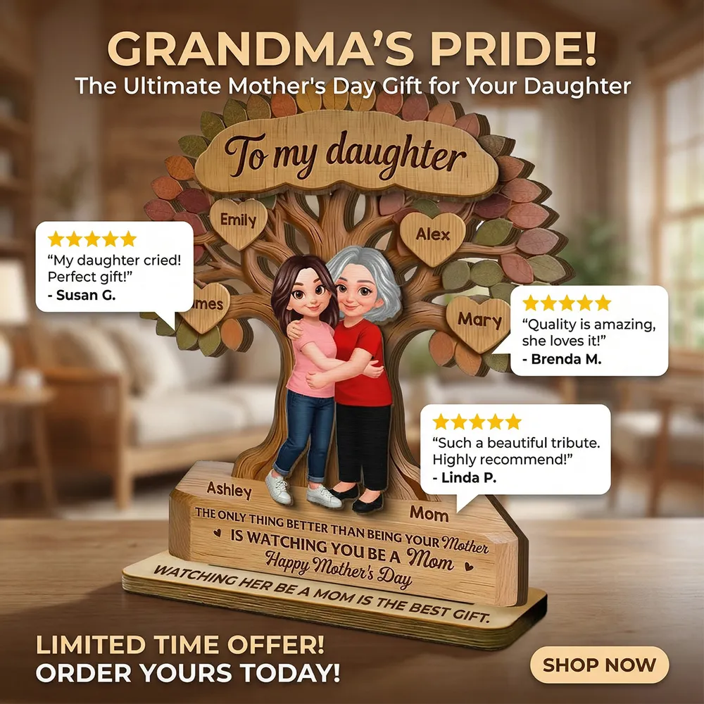 Personalized 2-Layer Wooden Plaque Tree of Life Mom & Daughter Hugging - Unique Mother's Day Gift, Family Keepsake Decor - Image 9
