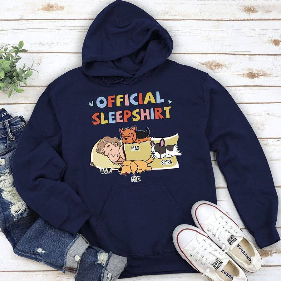 Cozy Canine Dreams - Customizable Dog Print Sleepshirt - Choose Your Style: T-Shirt, Sweatshirt, or Hoodie - Image 3
