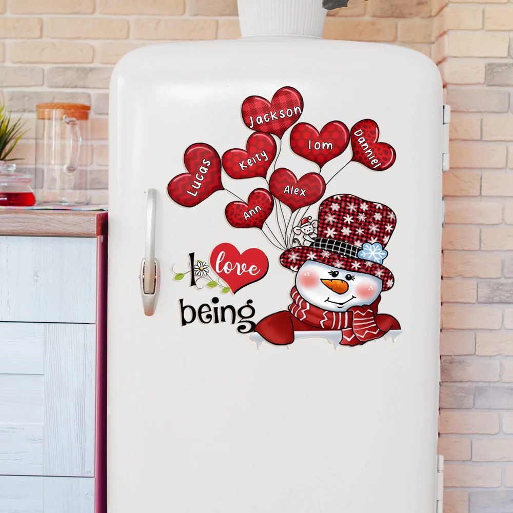 I love Being Grandma Mom Abuela Customized Snowman With Heart Balloon Decal - Image 4