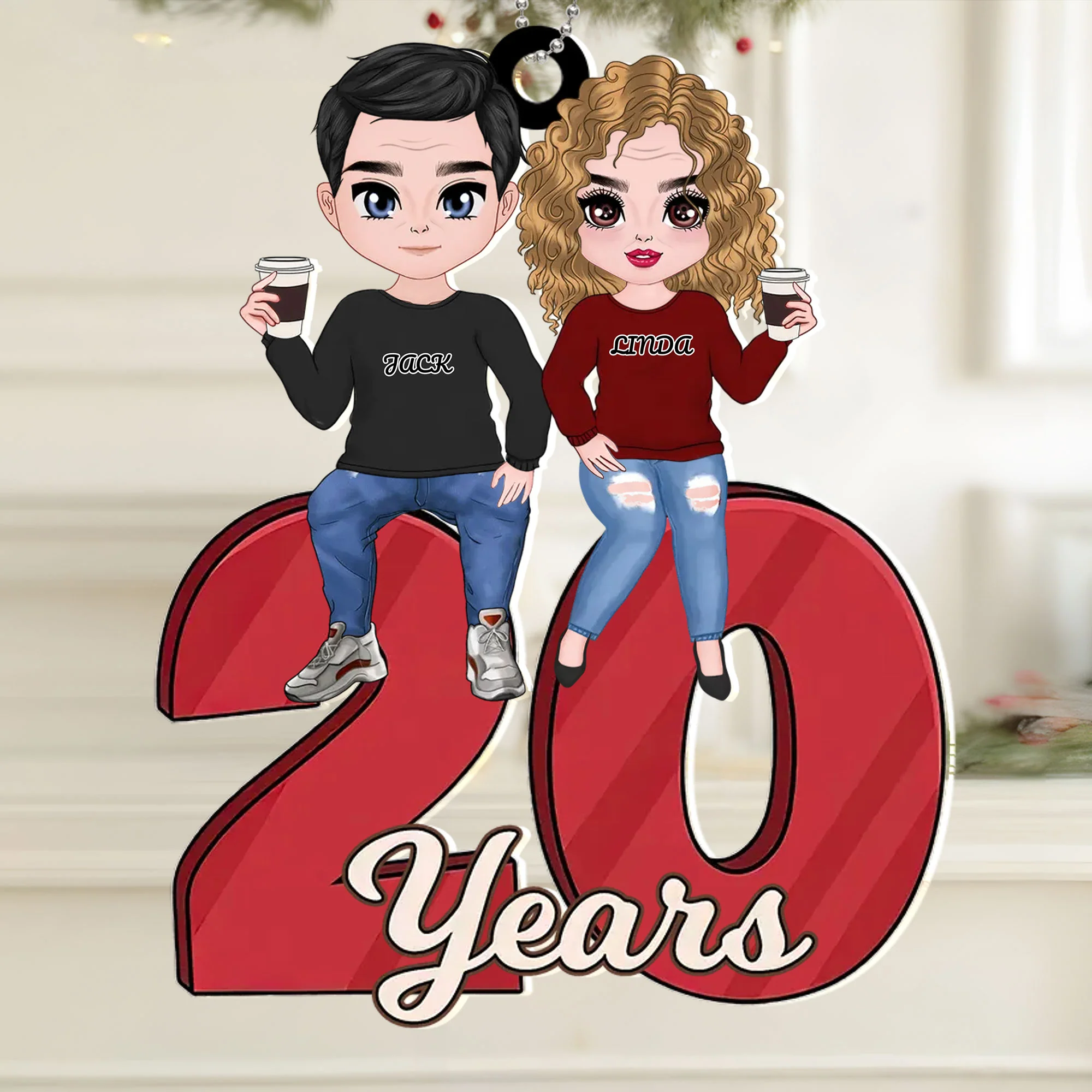 Gifts For Couple - Personalized Car Ornament For Anniversary - Image 5