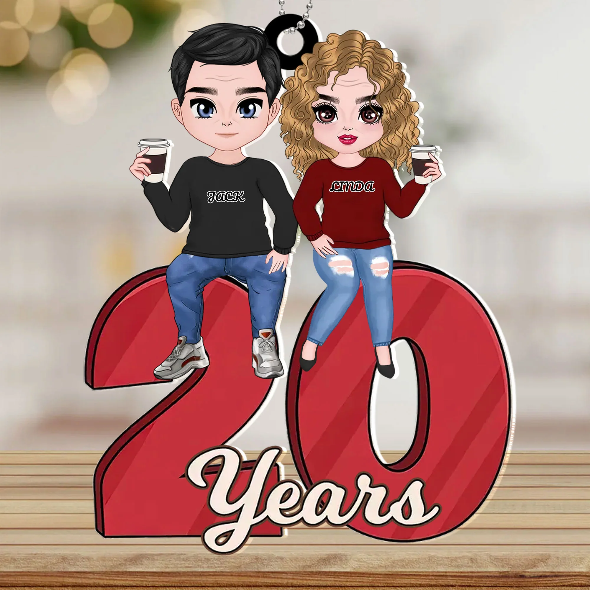Gifts For Couple - Personalized Car Ornament For Anniversary - Image 7