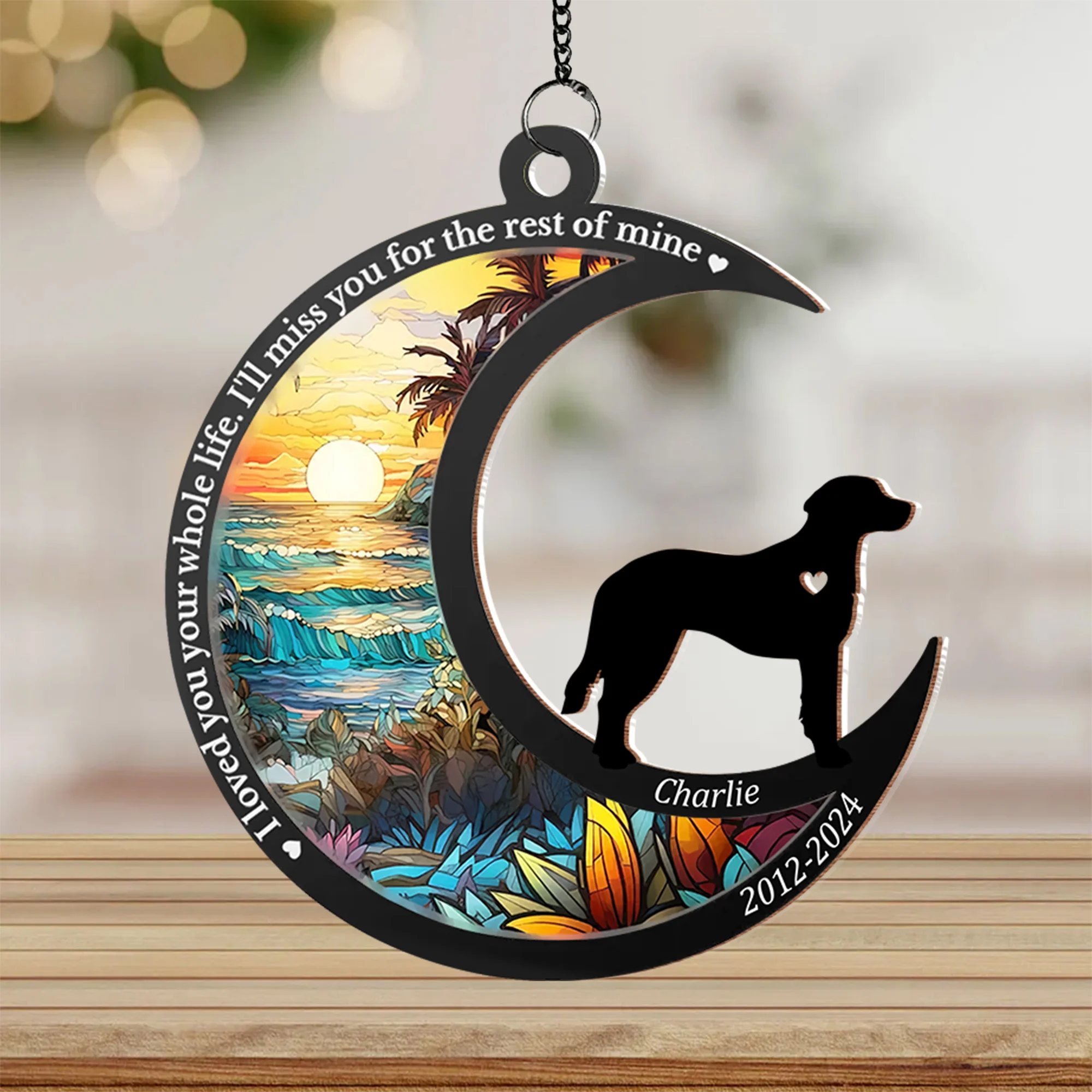 Memorial Personalized Custom Wood and Acrylic Layered Ornament - Sympathy Gift For Dog Lovers - Image 3