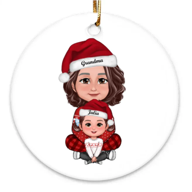 Personalized Grandma and Grandchild Christmas Ornament - Custom Family Gift Keepsake for Holiday Memories - Image 3