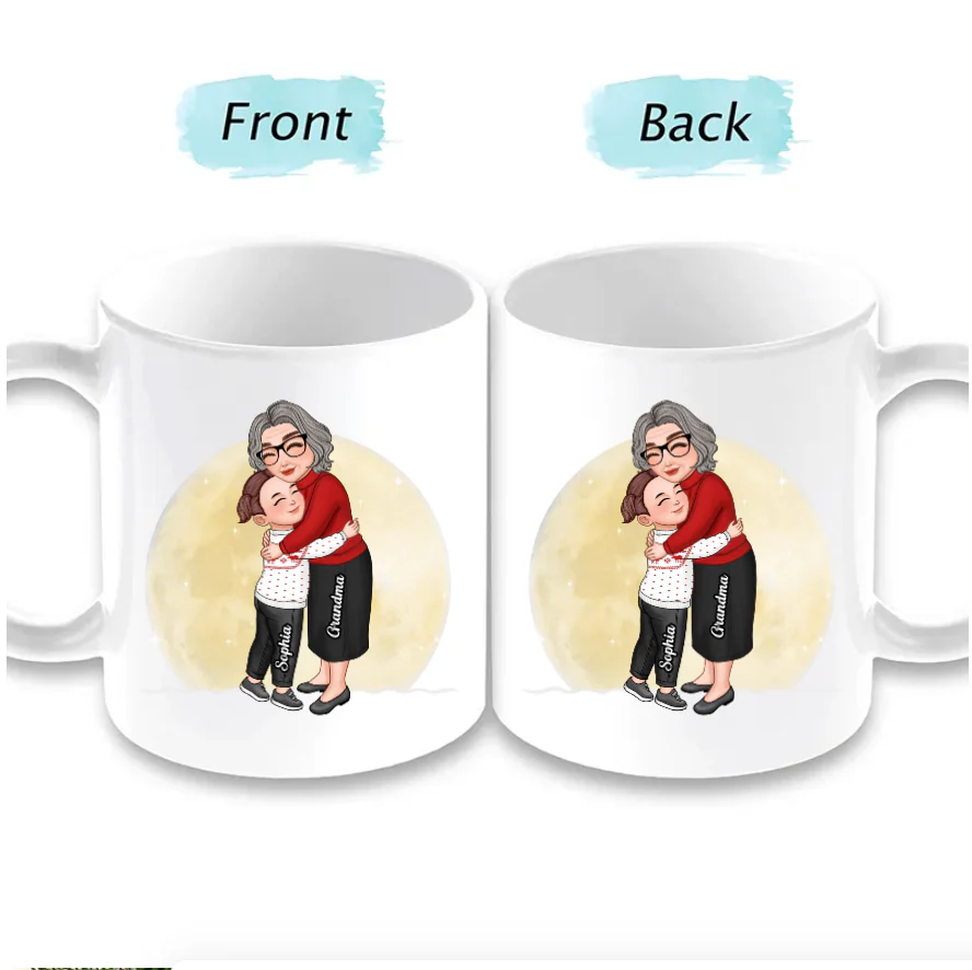 Cute Grandma & Grandkid Hugging - Gift For Grandkids & Grandma - Personalized Acrylic Ornament - Image 16
