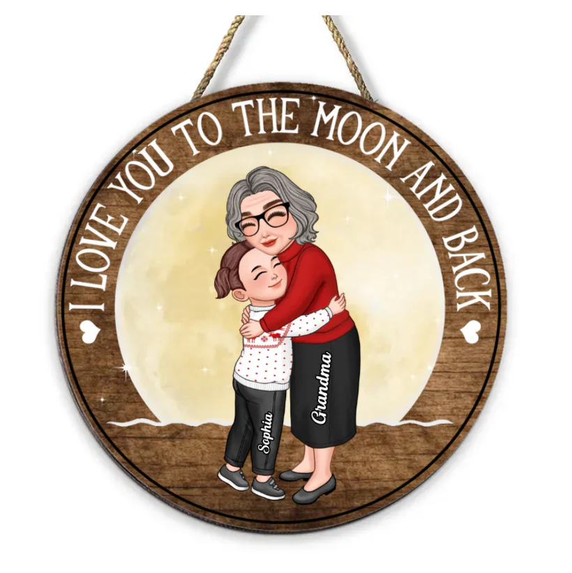 Cute Grandma & Grandkid Hugging - Gift For Grandkids & Grandma - Personalized Acrylic Ornament - Image 7