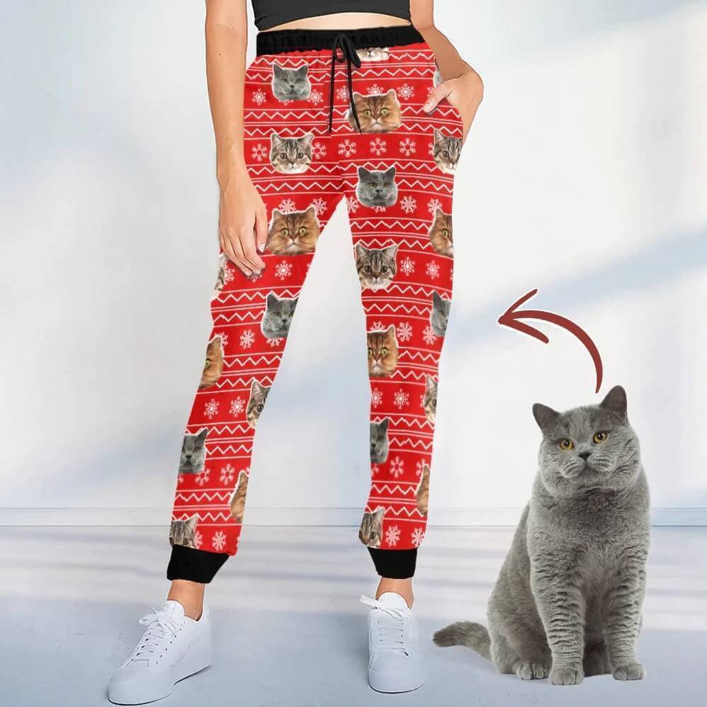 Custom Photo With Christmas Pattern Dog Men and Women's Sweatpants - Any Dog Lover Will Be Moved By This Gift - Image 4