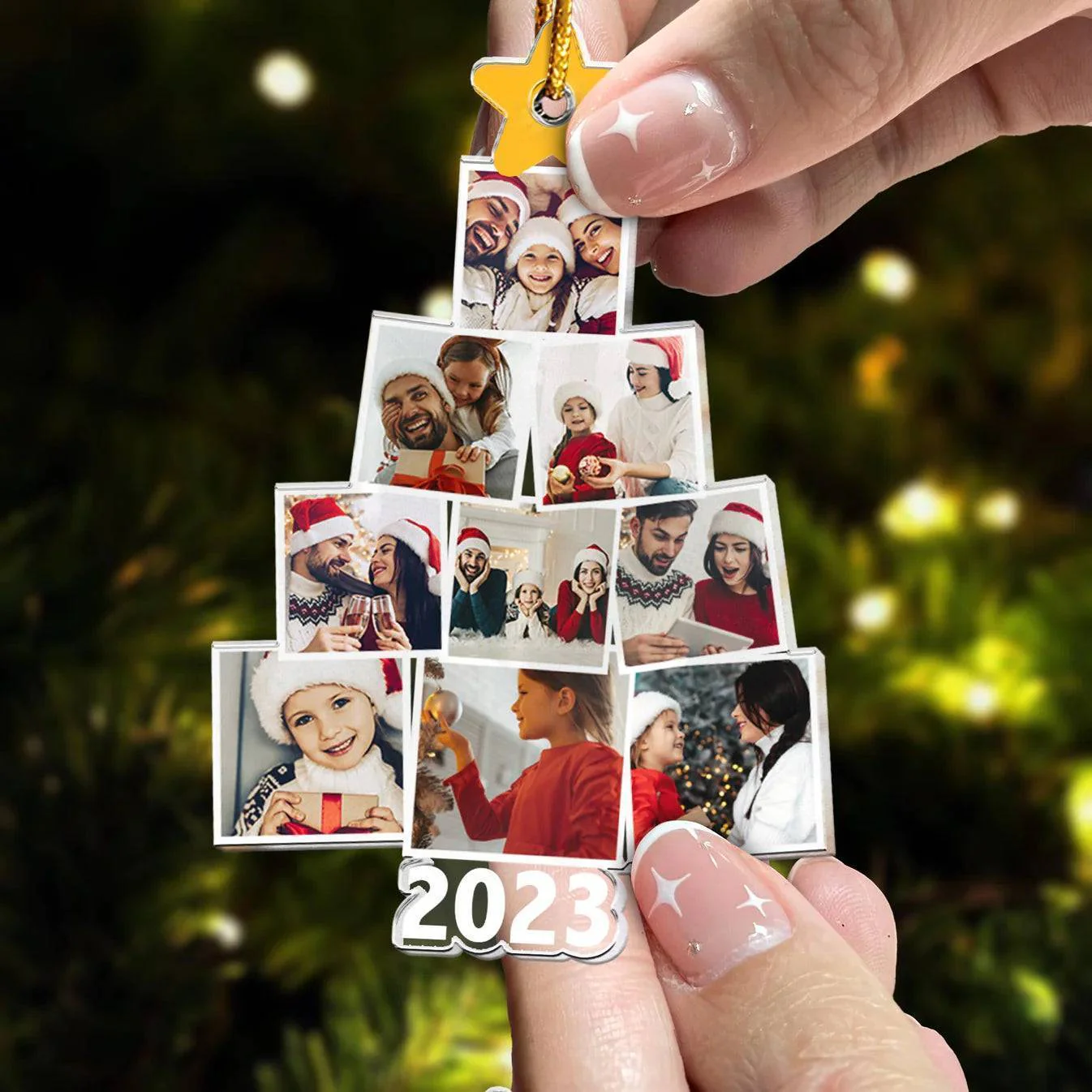 Personalized Acrylic Ornament Photo Tree Collage for Christmas Tree Decor, Warm Holiday Keepsake, Unique Gift for Family - Image 2