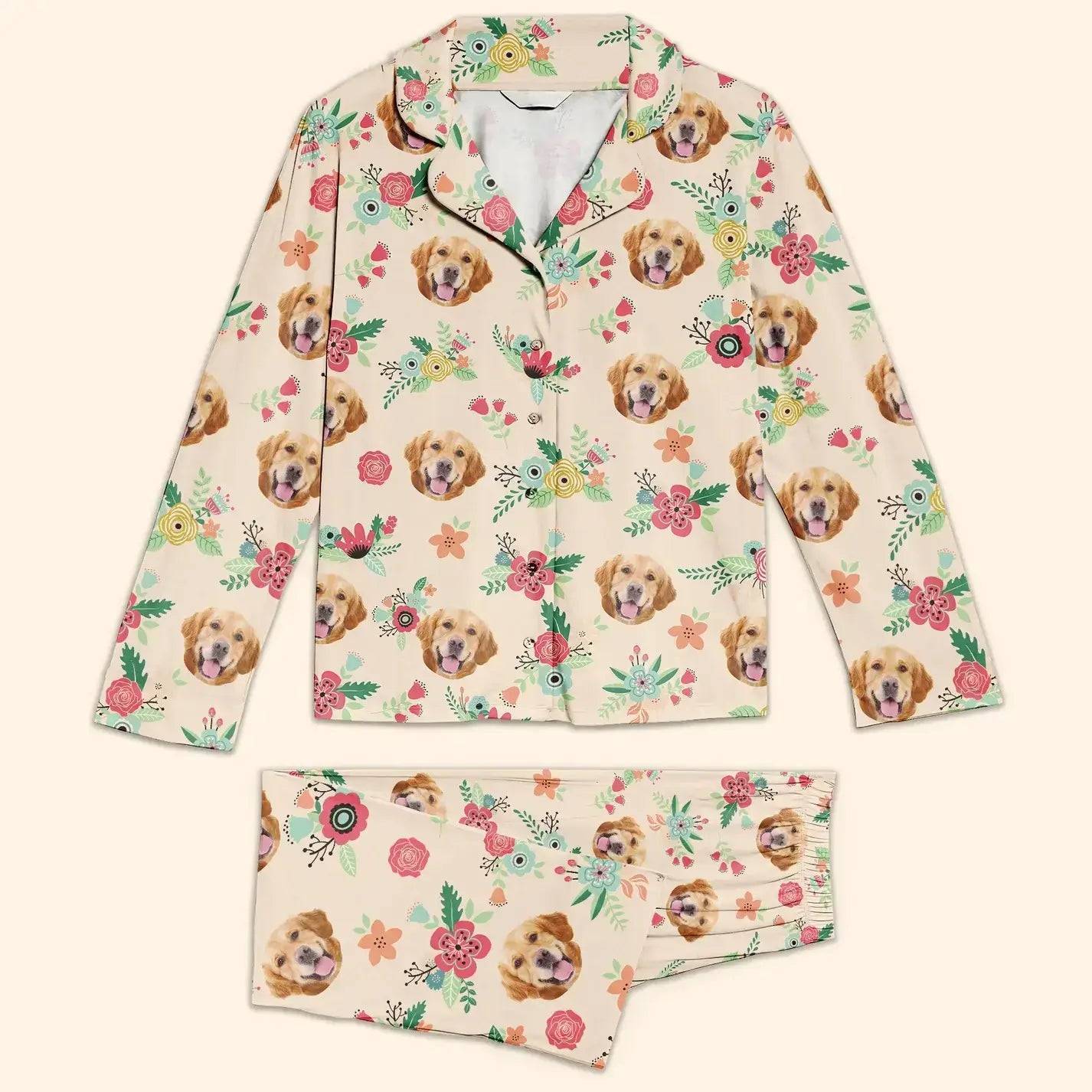 Custom Pet Face Flower - Personalized Photo Women's Pajamas Set- Ideal for You or as a Gift - Image 5