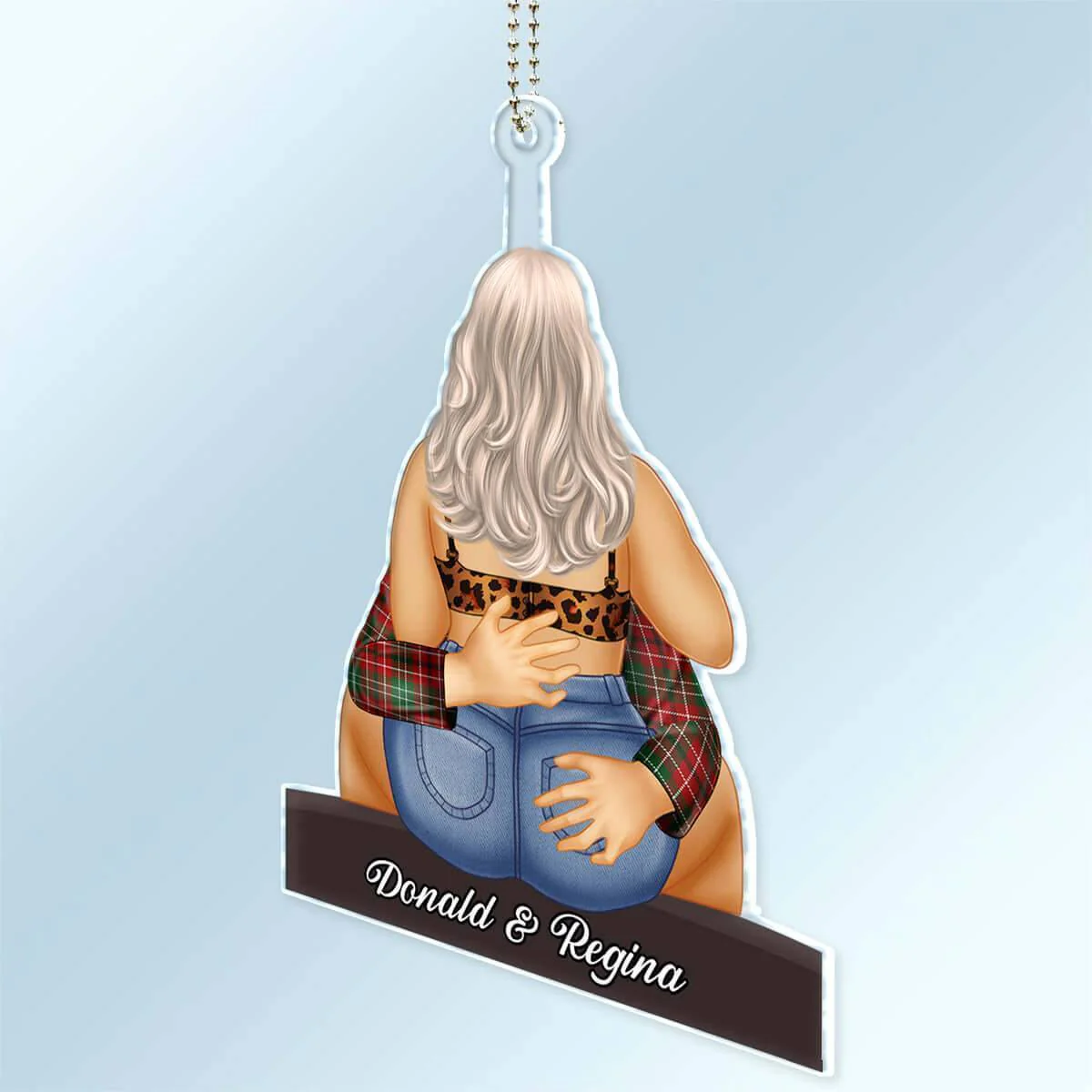 Embrace of Love - Personalized Acrylic Car Hanger for Couples - Ideal for Valentine's & Anniversary Celebrations - Image 2