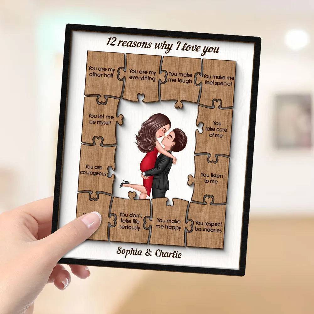Countless Reasons of Love - Personalized Wooden Plaque for Valentine's & Anniversaries - A Unique ‘Why I Love You’ Tribute - Image 4