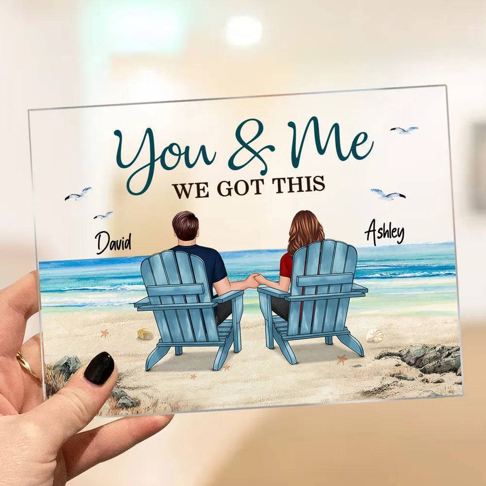 Seaside Memories - Personalized Vintage Beach Couple Acrylic Plaque - A Timeless Anniversary Gift for Him & Her - Image 3