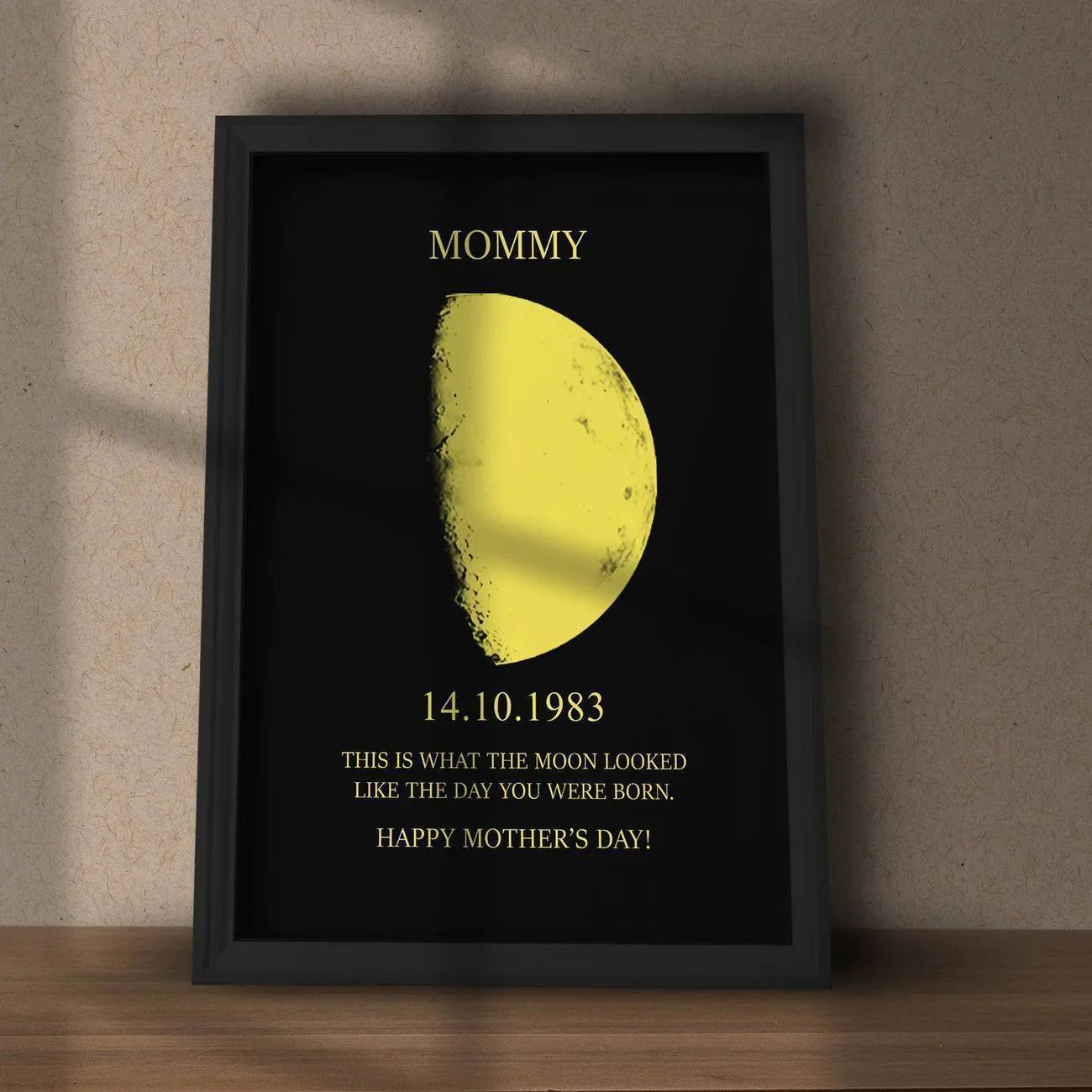 Moonlit Love - Personalized Couple Art with Real Moon Phase - Unique Anniversary & Valentine's Memory Gift - Image 8