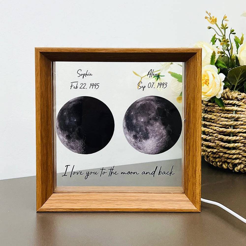 Starry Love - Customized Moon Phases LED Light Frame - A Romantic Universe-Inspired Gift for Anniversaries & Valentine's - Image 5