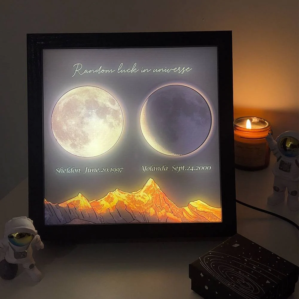 Starry Love - Customized Moon Phases LED Light Frame - A Romantic Universe-Inspired Gift for Anniversaries & Valentine's - Image 8
