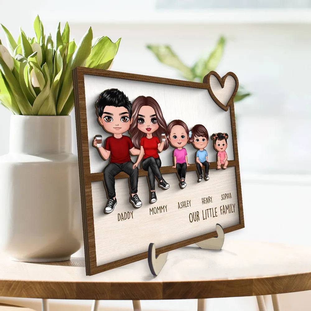 United at Heart - Personalized Family Gathering 2-Layer Wooden Plaque - Cherished Home Decor - Image 2