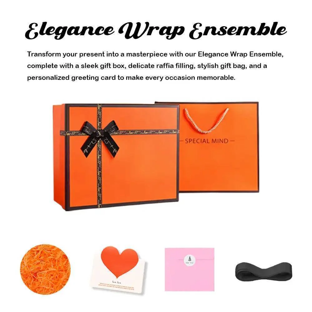 Elegance Wrap Ensemble - Complete With A Sleek Gift Box, Delicate Raffia Filling, Stylish Gift Gag, and A Greeting Card
