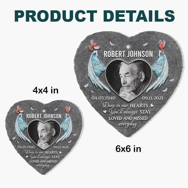 Forever In Our Hearts - Personalized Memorial Photo Garden Slate with Hook - A Touching Tribute & Sympathy Gift for Loved Ones - Image 5