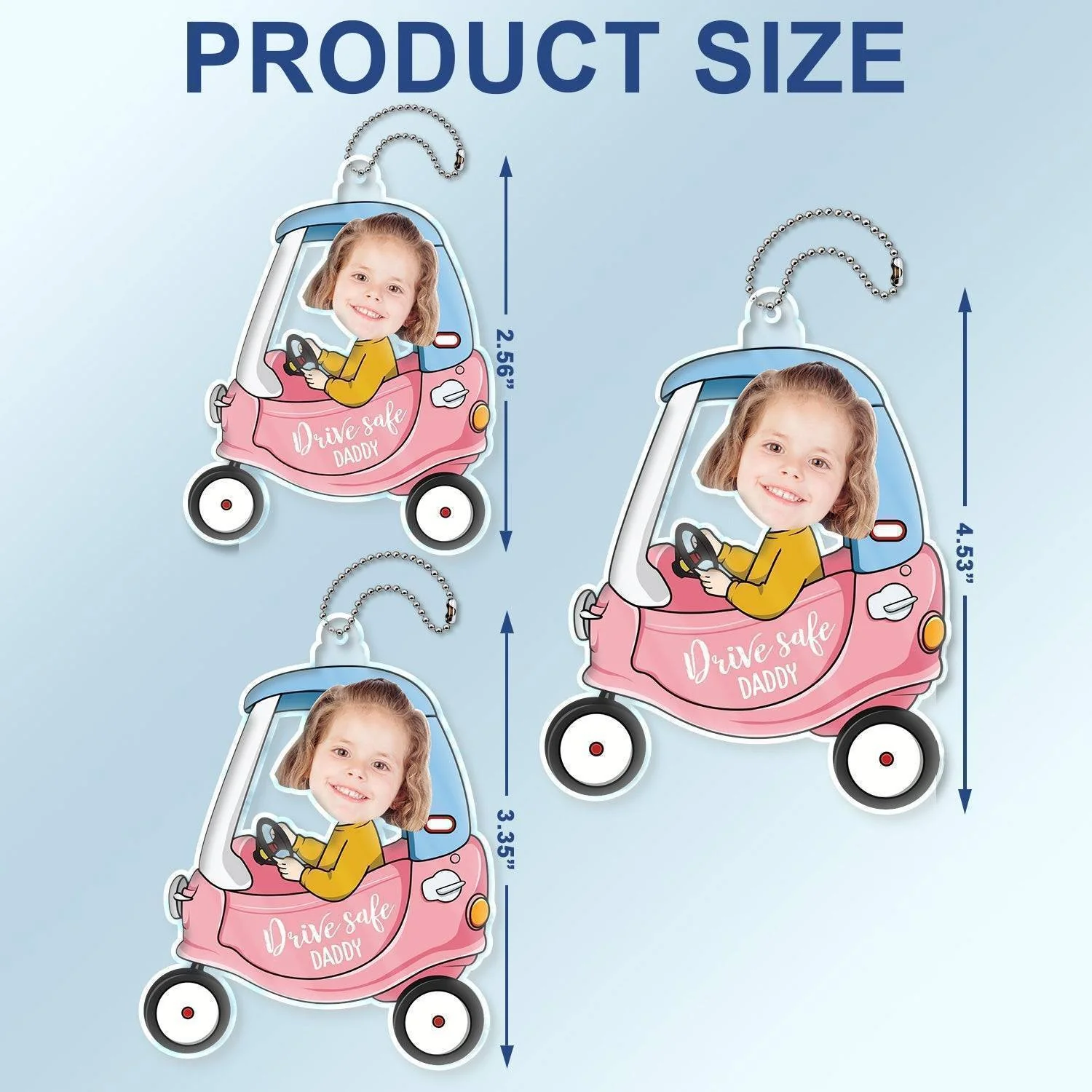 Drive Safe, Daddy - Personalized Photo Car Hanger - A Heartfelt Gift for Dad, Papa & Grandpa on Birthdays & More - Image 5