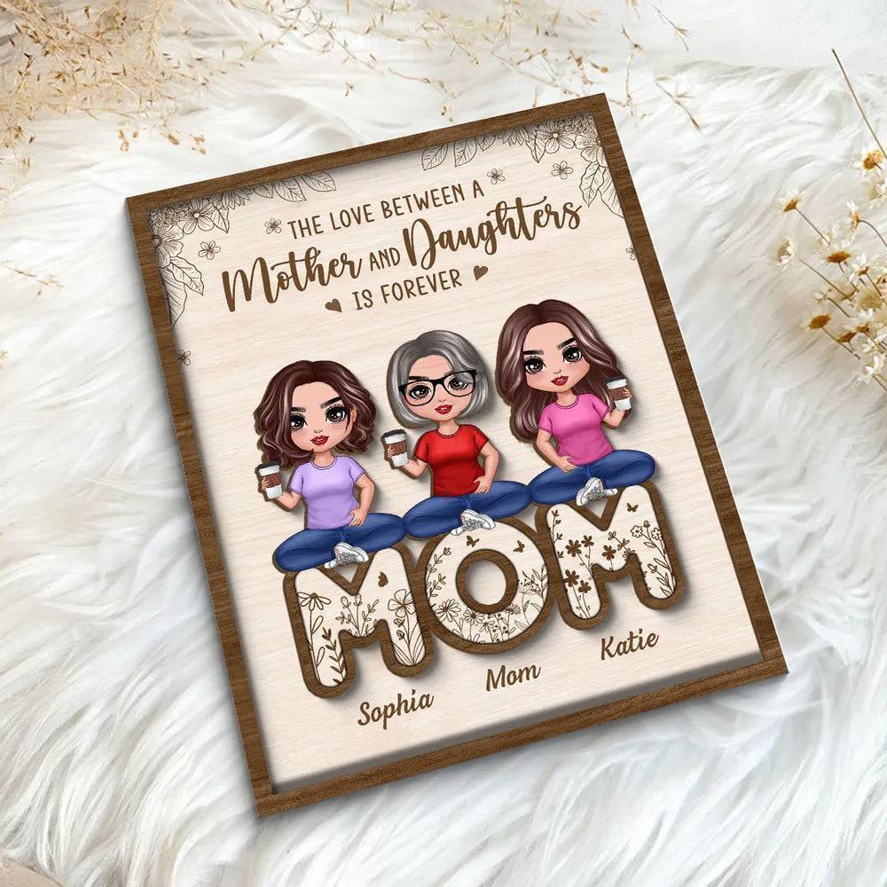 Together with Mom - 'Mother & Daughters' United Wooden Plaque - A Heartfelt Gift for Mother's Day - Image 5