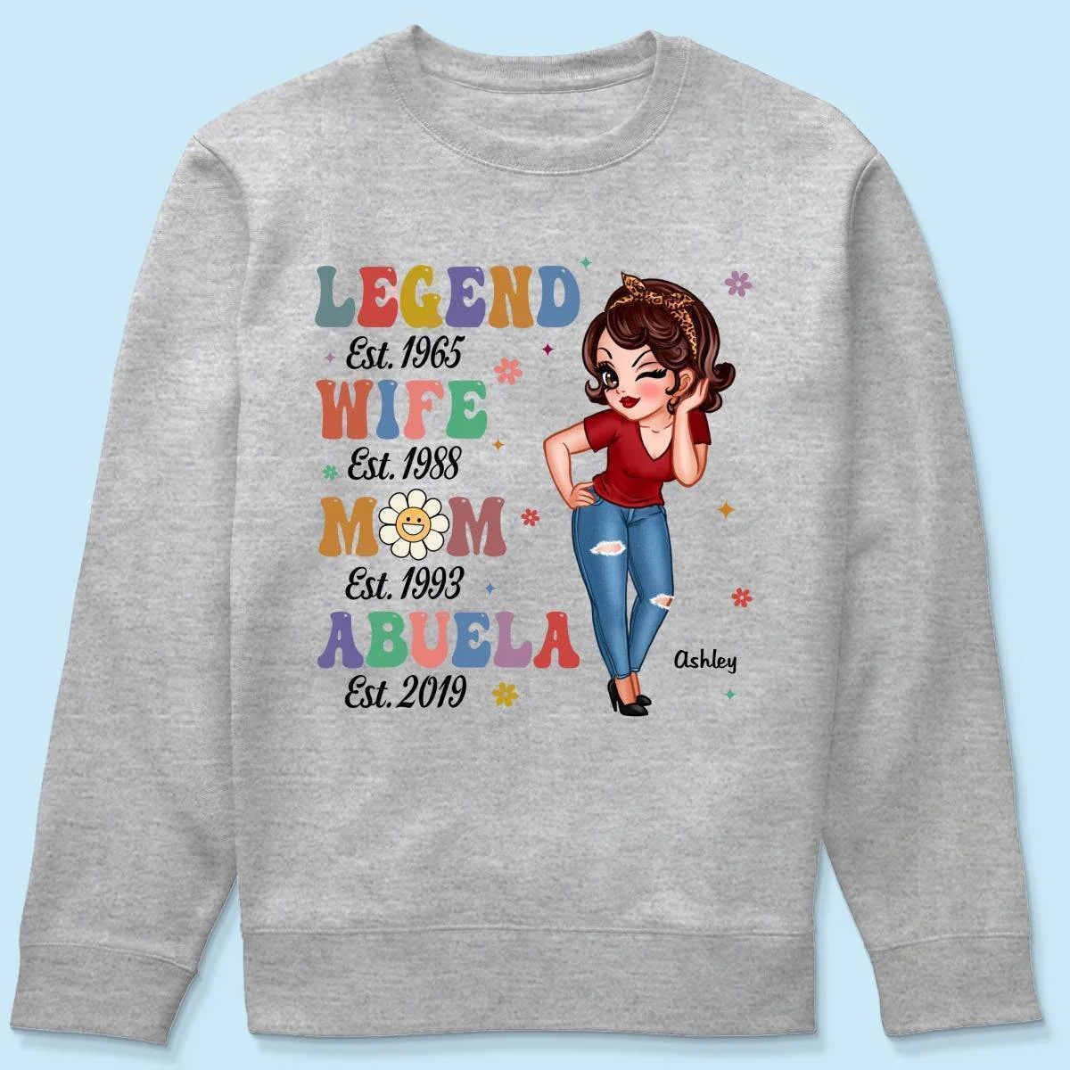 Vintage Legend Wife Mom Grandma Personalized Shirt/Hoodie/Sweatshirt - Image 9