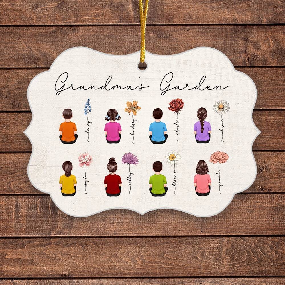 Blooming Heritage - Vintage Birth Month Floral Wooden and Acrylic Ornament with Grandkids' Names - Ideal Mother's Day Gift for Grandma, Mom, &amp; Aunt - Image 2