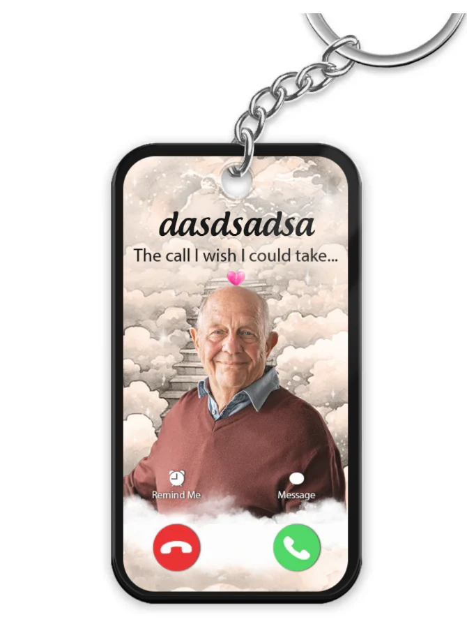 The Call I Wish I Could Take Memorial Sympathy Gift Remembrance Keepsake Photo Inserted Personalized Acrylic Keychain - Image 4