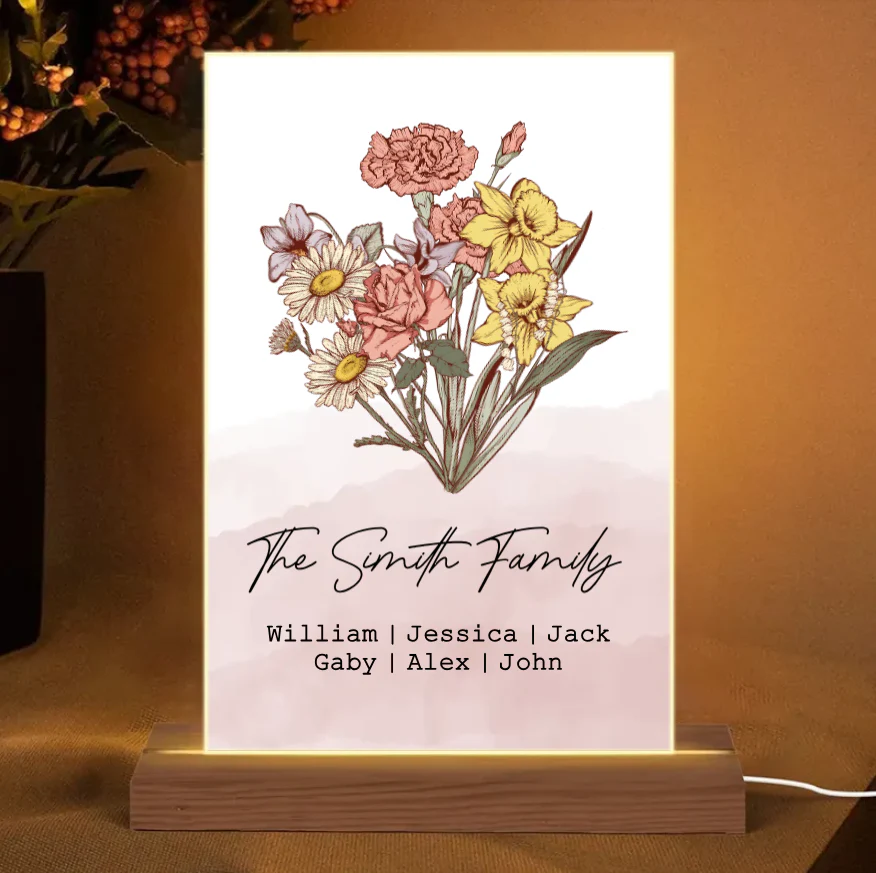 Family Blossoms - Custom Birth Flower & Names Artwork - Personalized Canvas or Poster for Your Home - Image 6